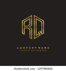 R Q initial letter, modern logo design template vector