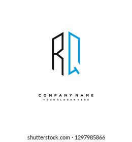 R Q initial letter, modern logo design template vector