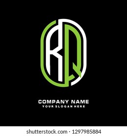 R Q initial letter, modern logo design template vector