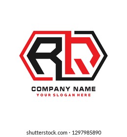 R Q initial letter, modern logo design template vector