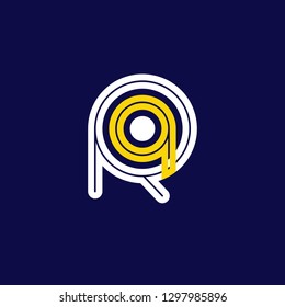 R Q initial letter, modern logo design template vector