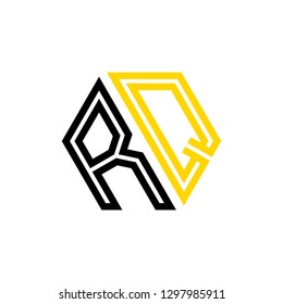 R Q initial letter, modern logo design template vector