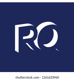 R Q initial letter with negative space logo icon vector template