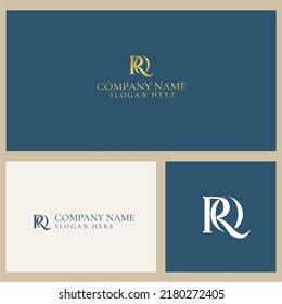 R Q letter elegant monogram logo vector