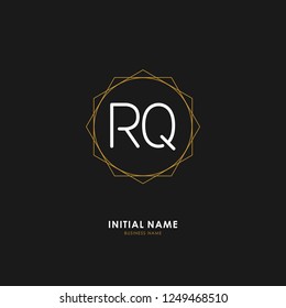 R Q RQ Initial logo letter with minimalist concept. Vector with scandinavian style logo.