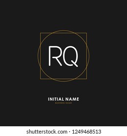 R Q RQ Initial logo letter with minimalist concept. Vector with scandinavian style logo.