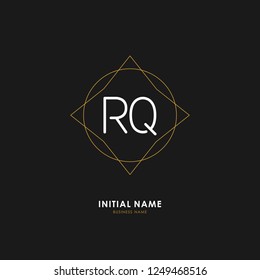 R Q RQ Initial logo letter with minimalist concept. Vector with scandinavian style logo.
