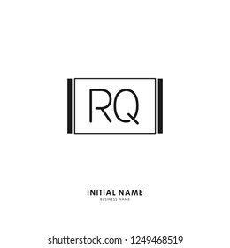R Q RQ Initial logo letter with minimalist concept. Vector with scandinavian style logo.