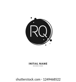 R Q RQ Initial logo letter with minimalist concept. Vector with scandinavian style logo.