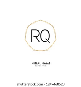 R Q RQ Initial logo letter with minimalist concept. Vector with scandinavian style logo.