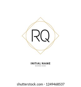 R Q RQ Initial logo letter with minimalist concept. Vector with scandinavian style logo.