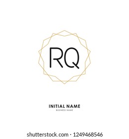 R Q RQ Initial logo letter with minimalist concept. Vector with scandinavian style logo.