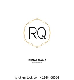 R Q RQ Initial logo letter with minimalist concept. Vector with scandinavian style logo.