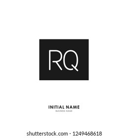 R Q RQ Initial logo letter with minimalist concept. Vector with scandinavian style logo.