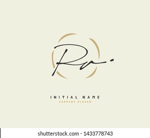 R A RA Beauty vector initial logo, handwriting logo of initial signature, wedding, fashion, jewerly, boutique, floral and botanical with creative template for any company or business.
