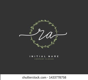 R A RA Beauty vector initial logo, handwriting logo of initial signature, wedding, fashion, jewerly, boutique, floral and botanical with creative template for any company or business.
