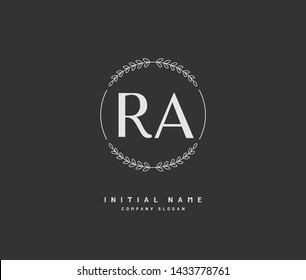 R A RA Beauty vector initial logo, handwriting logo of initial signature, wedding, fashion, jewerly, boutique, floral and botanical with creative template for any company or business.
