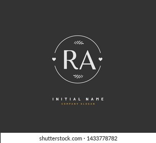 R A RA Beauty vector initial logo, handwriting logo of initial signature, wedding, fashion, jewerly, boutique, floral and botanical with creative template for any company or business.
