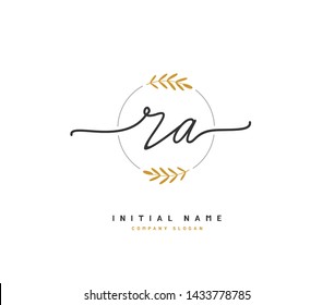 R A RA Beauty vector initial logo, handwriting logo of initial signature, wedding, fashion, jewerly, boutique, floral and botanical with creative template for any company or business.
