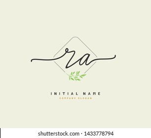 R A RA Beauty vector initial logo, handwriting logo of initial signature, wedding, fashion, jewerly, boutique, floral and botanical with creative template for any company or business.
