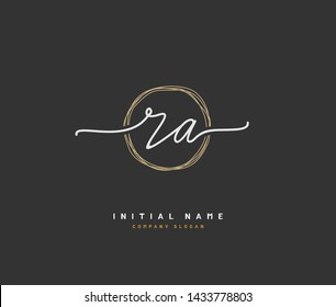 R A RA Beauty vector initial logo, handwriting logo of initial signature, wedding, fashion, jewerly, boutique, floral and botanical with creative template for any company or business.
