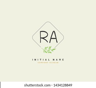 R A RA Beauty vector initial logo, handwriting logo of initial signature, wedding, fashion, jewerly, boutique, floral and botanical with creative template for any company or business.