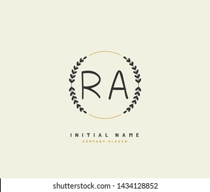 R A RA Beauty vector initial logo, handwriting logo of initial signature, wedding, fashion, jewerly, boutique, floral and botanical with creative template for any company or business.