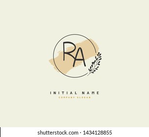 R A RA Beauty vector initial logo, handwriting logo of initial signature, wedding, fashion, jewerly, boutique, floral and botanical with creative template for any company or business.