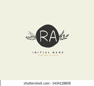 R A RA Beauty vector initial logo, handwriting logo of initial signature, wedding, fashion, jewerly, boutique, floral and botanical with creative template for any company or business.