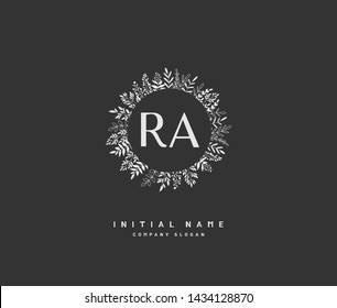 R A RA Beauty vector initial logo, handwriting logo of initial signature, wedding, fashion, jewerly, boutique, floral and botanical with creative template for any company or business.