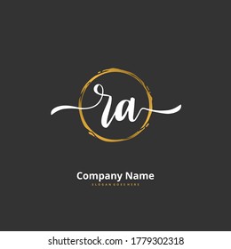 R A RA Initial handwriting and signature logo design with circle. Beautiful design handwritten logo for fashion, team, wedding, luxury logo.