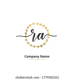 R A RA Initial handwriting and signature logo design with circle. Beautiful design handwritten logo for fashion, team, wedding, luxury logo.