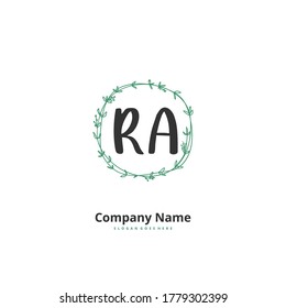 R A RA Initial handwriting and signature logo design with circle. Beautiful design handwritten logo for fashion, team, wedding, luxury logo.