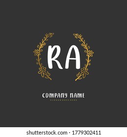 R A RA Initial handwriting and signature logo design with circle. Beautiful design handwritten logo for fashion, team, wedding, luxury logo.