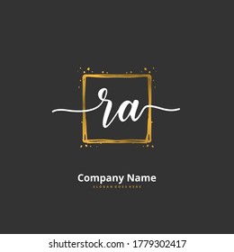 R A RA Initial handwriting and signature logo design with circle. Beautiful design handwritten logo for fashion, team, wedding, luxury logo.