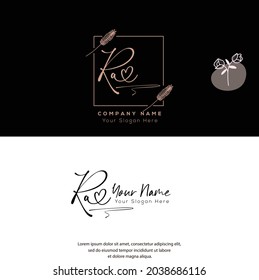 R A RA Initial letter handwriting and signature logo. Beauty vector initial logo .Fashion, boutique, floral and botanical	