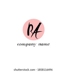 R A RA initial logo handwriting template vector