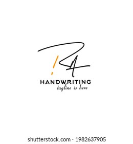 R A RA initial logo handwriting template vector