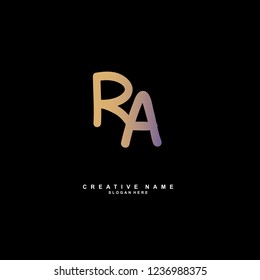 R A RA Initial logo template vector. Letter logo concept