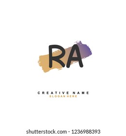 R A RA Initial logo template vector. Letter logo concept