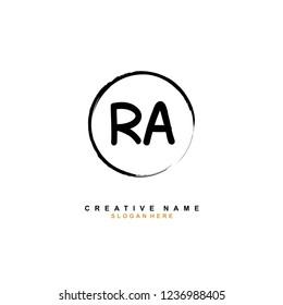 R A RA Initial logo template vector. Letter logo concept