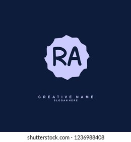 R A RA Initial logo template vector. Letter logo concept