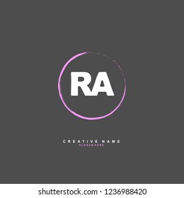 R A RA Initial logo template vector. Letter logo concept