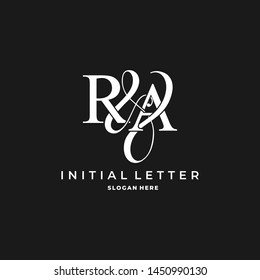 R & A / RA logo initial vector mark. Initial letter R and A RA logo luxury vector logo template.