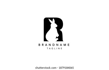 R RABBIT abstract Monogram Icon Logo vector illustration