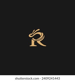 R Rabbit Icon Logo Design Creative, Rabbit Logo Design Vector Symbol,
