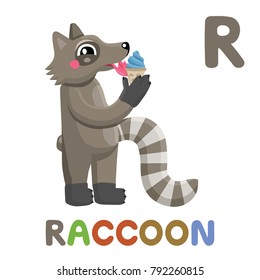 R Raccoon Letter R Raccoon Cute Stock Vector (Royalty Free) 792260815 ...