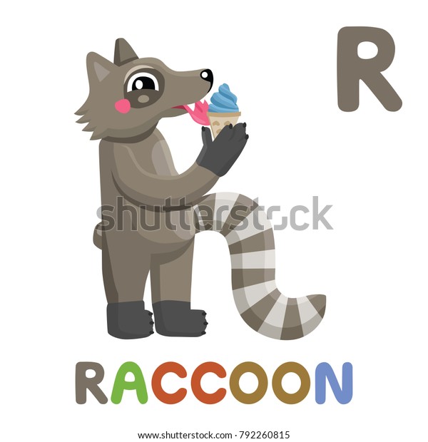 R Raccoon Letter R Raccoon Cute Stock Vector (Royalty Free) 792260815 ...