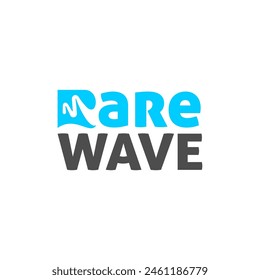 R rare wave logo letter