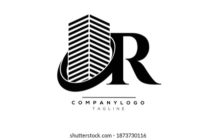 R OR real estate Icon monogram letter text alphabet logo design